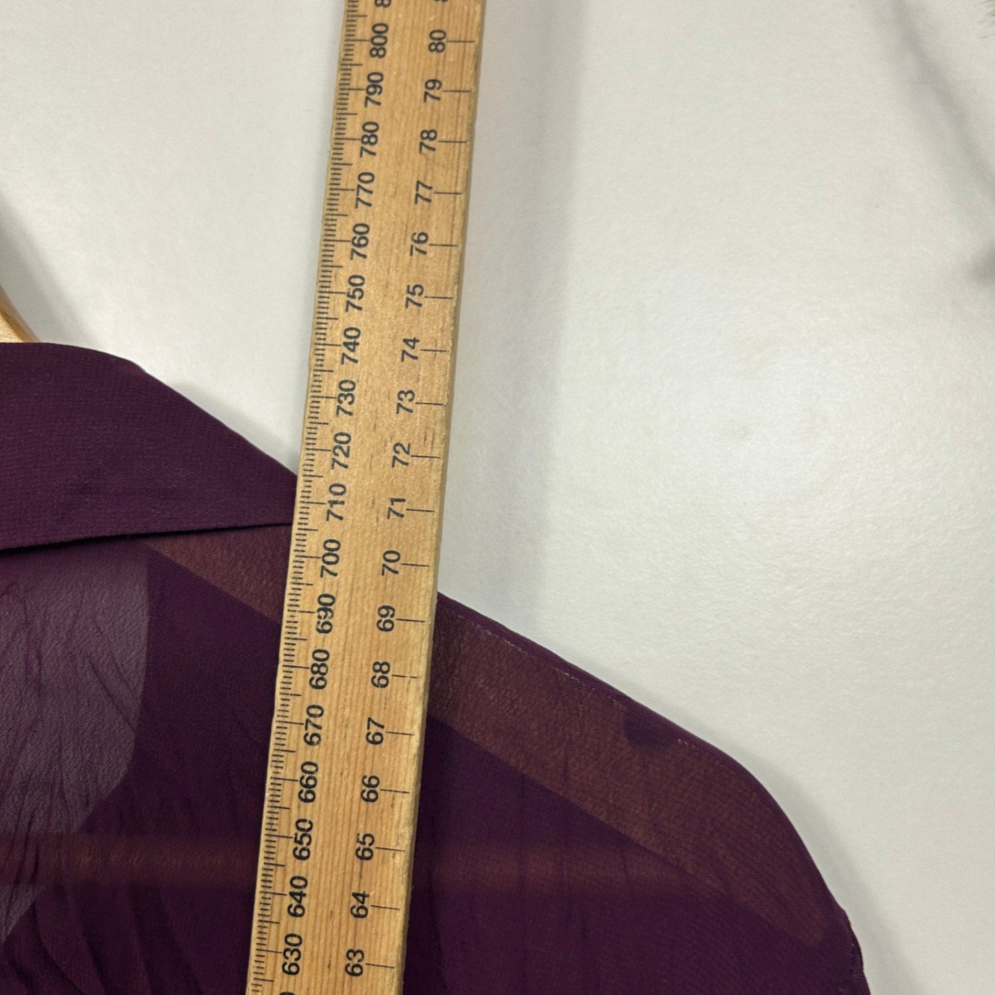 WOMAN Purple Long Sleeve Collared Crinkle Ruffle Top Blouse Size 22 Lace Trim