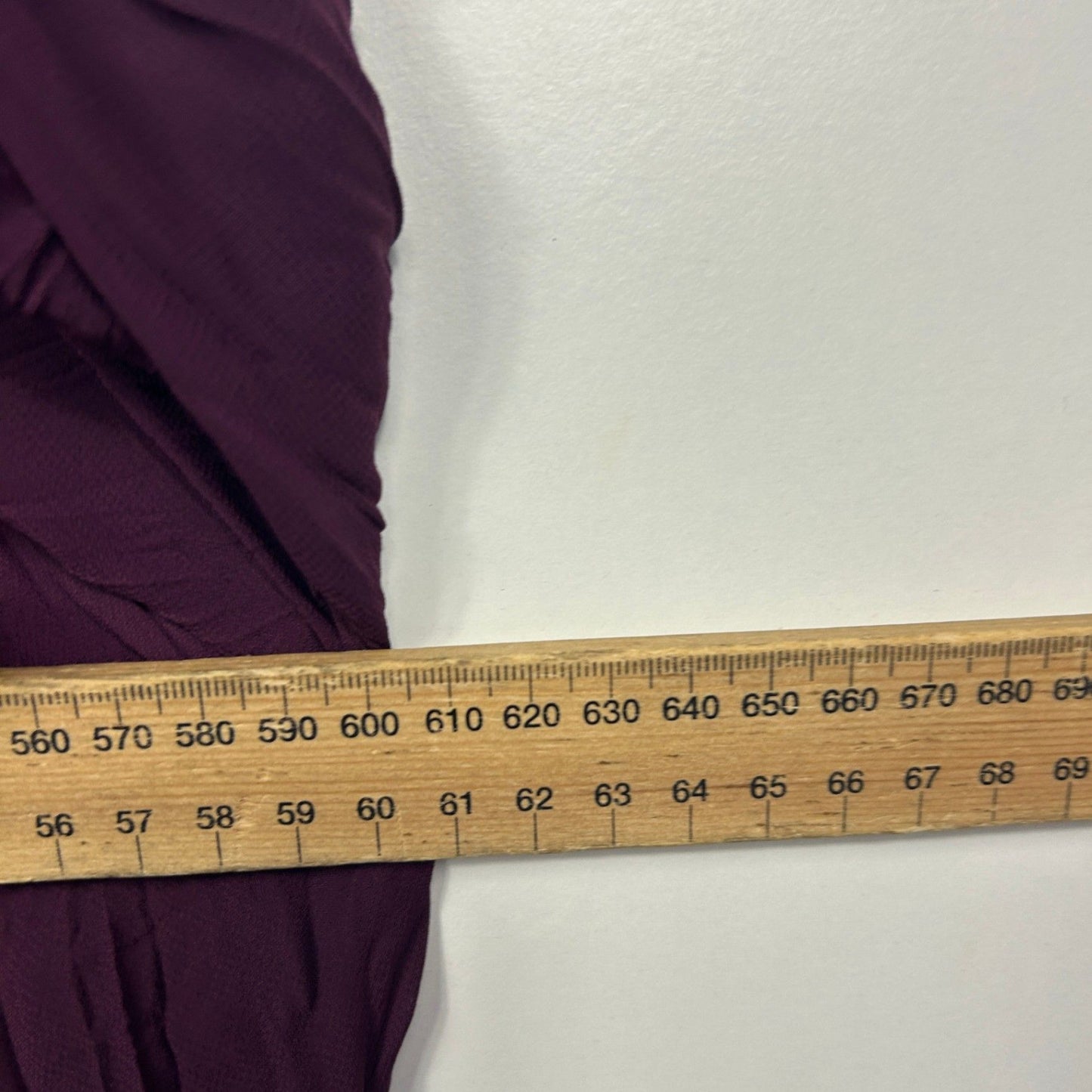 WOMAN Purple Long Sleeve Collared Crinkle Ruffle Top Blouse Size 22 Lace Trim