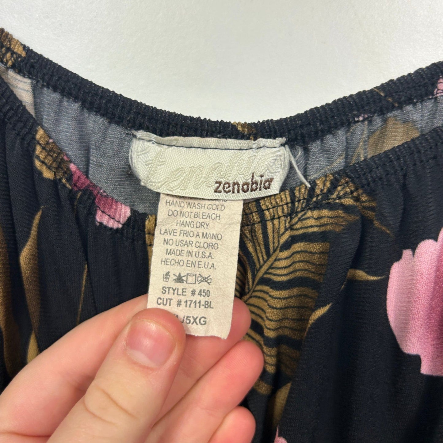 Zenobia Women's Black Pink Long Sleeve Top Blouse Size 16 - 18