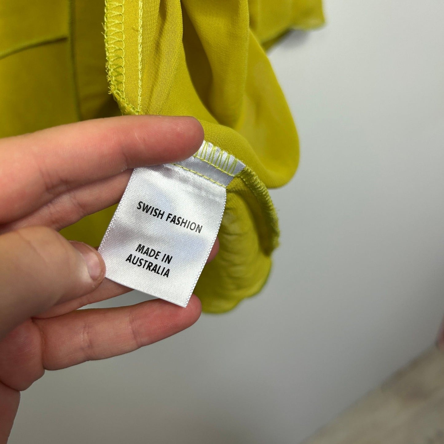 Swish Green Short Sleeve Scoop Neck Layered Blouse Size 18