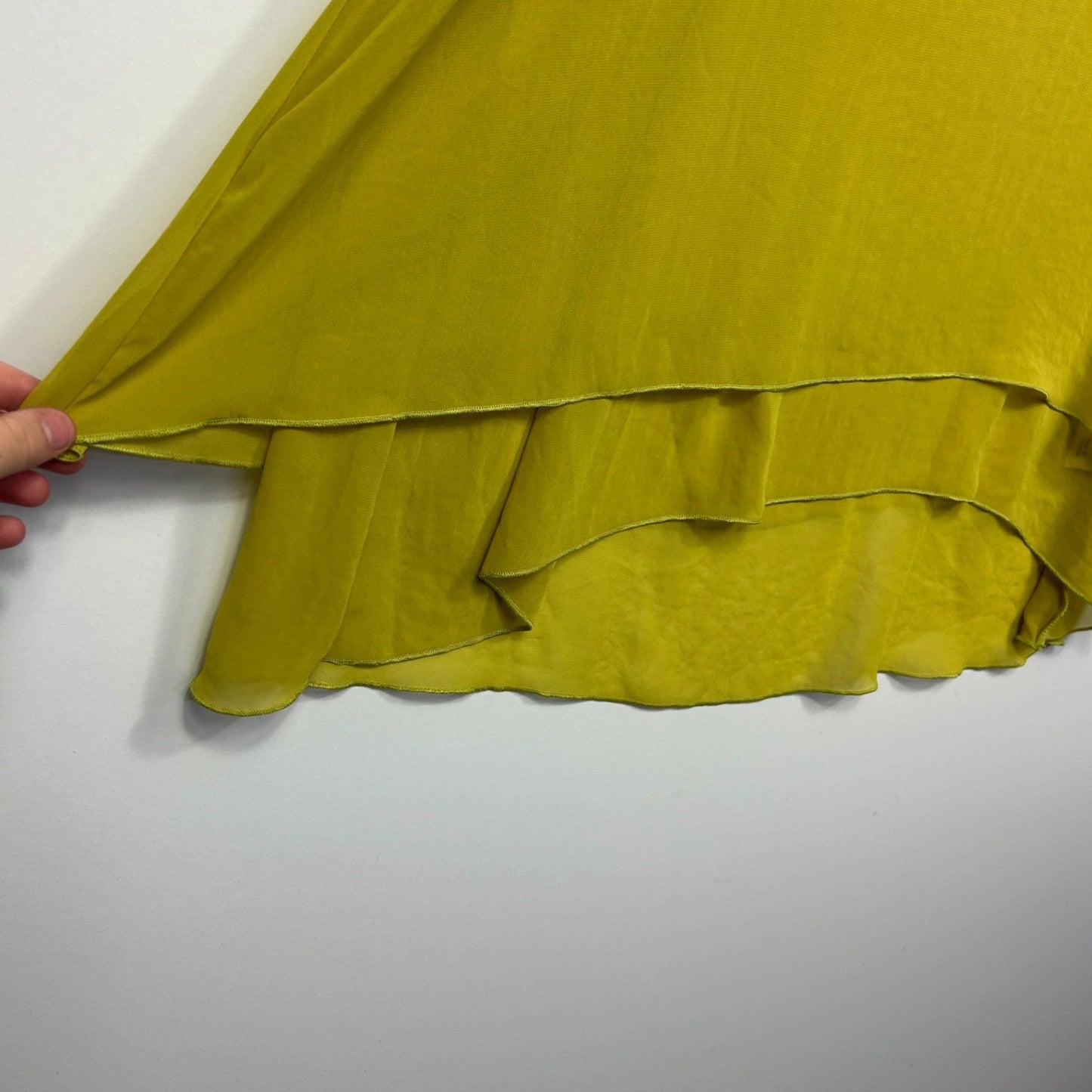 Swish Green Short Sleeve Scoop Neck Layered Blouse Size 18