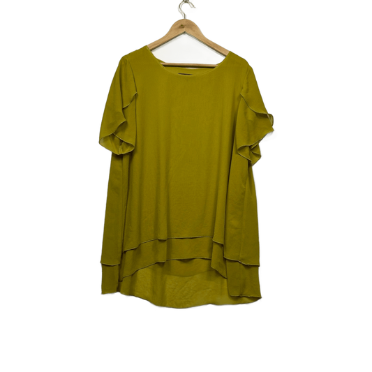 Swish Green Short Sleeve Scoop Neck Layered Blouse Size 18
