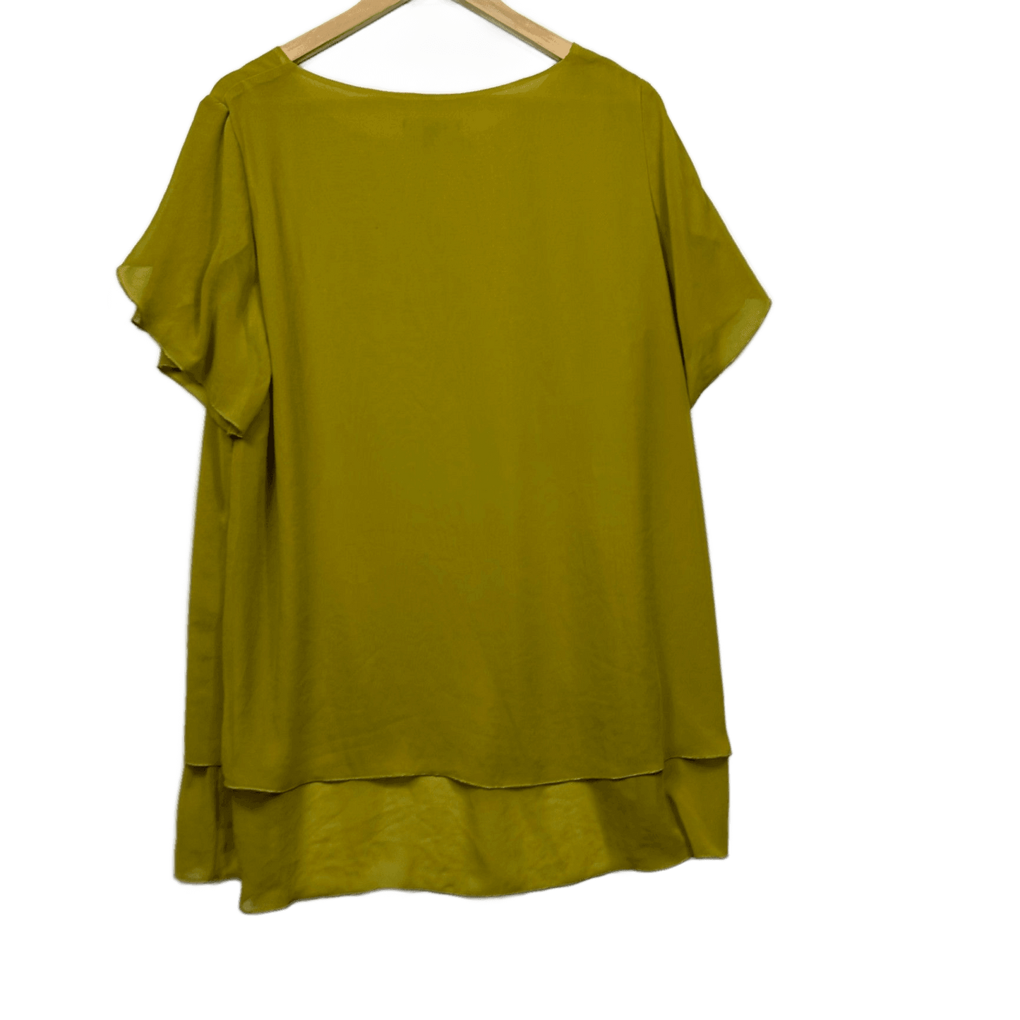 Swish Green Short Sleeve Scoop Neck Layered Blouse Size 18