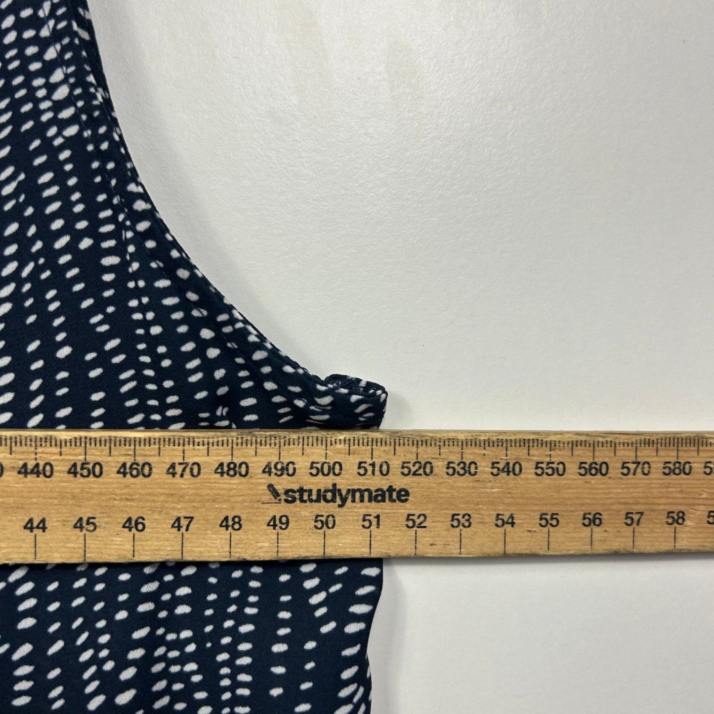 Table Eight Navy White Sleeveless Crew Neck Blouse Top Size 18