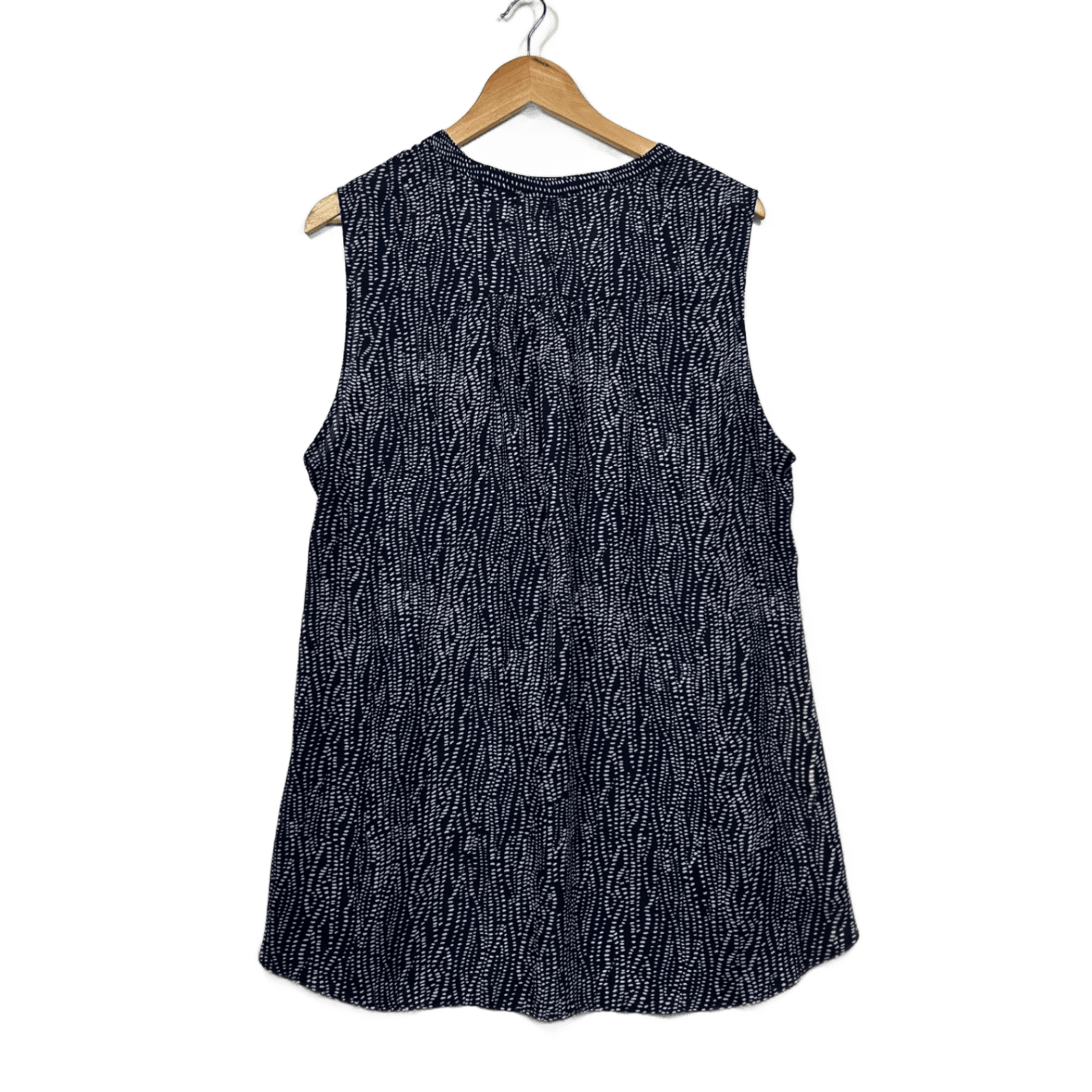 Table Eight Navy White Sleeveless Crew Neck Blouse Top Size 18