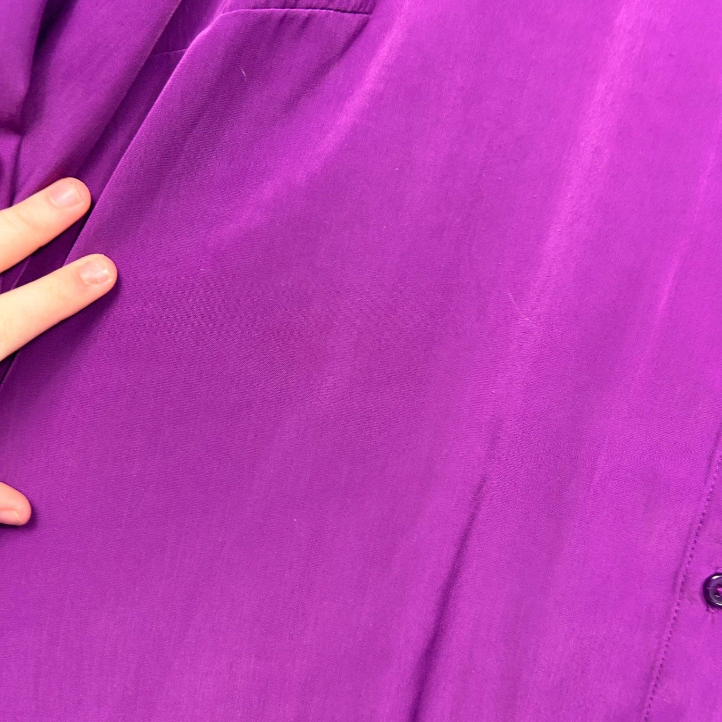 Suzanne Grae Purple Long Sleeve Button Up Top Shirt Blouse Size 14