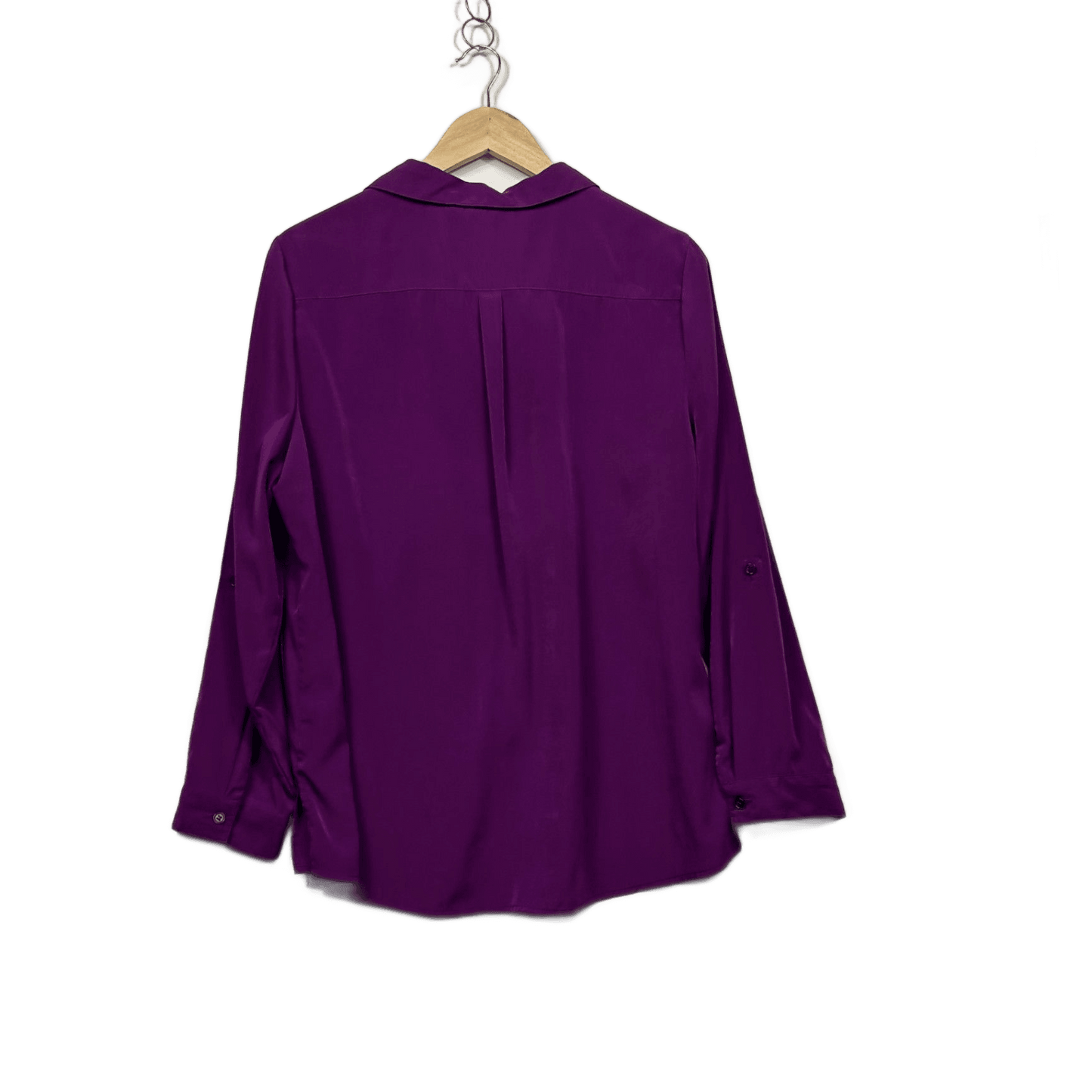 Suzanne Grae Purple Long Sleeve Button Up Top Shirt Blouse Size 14