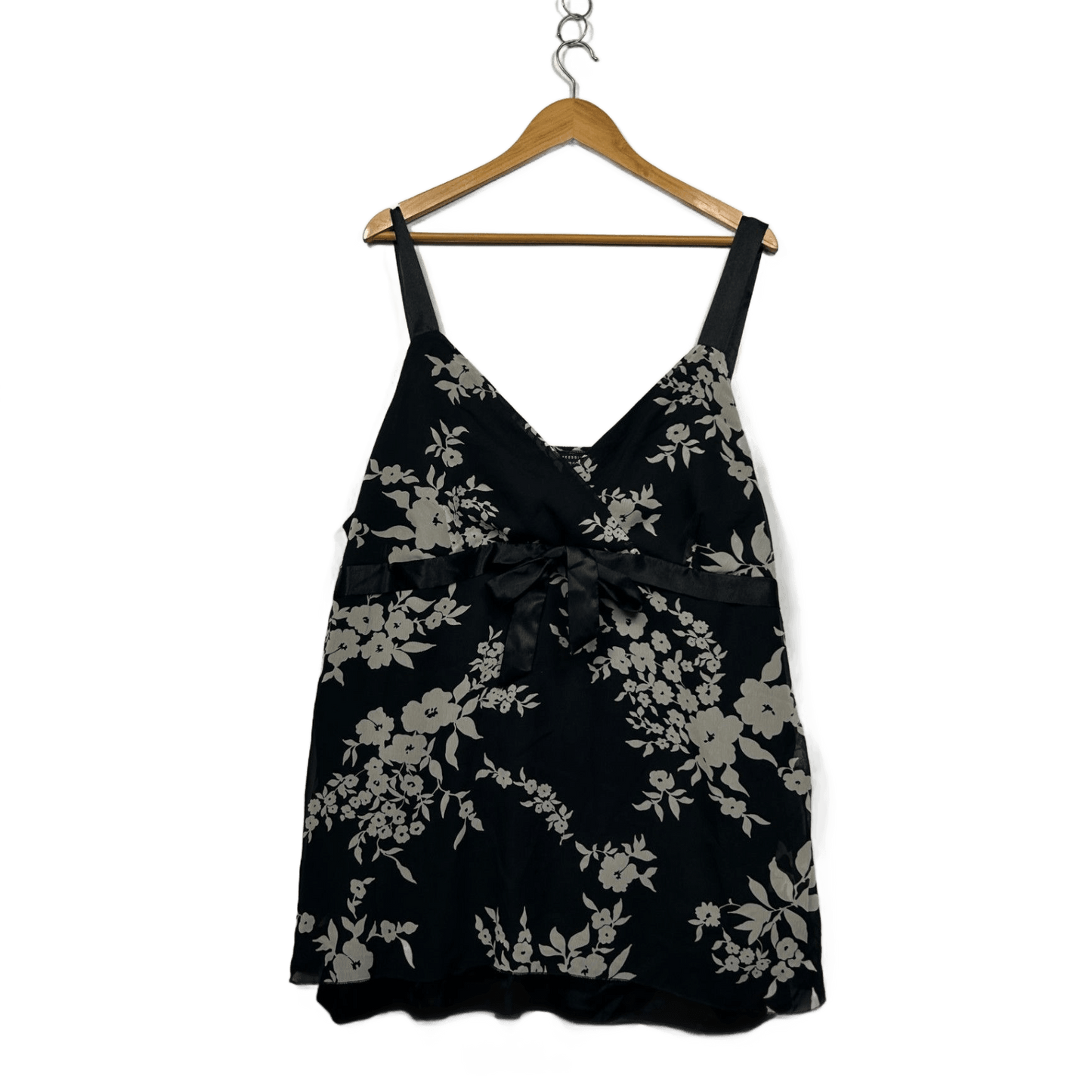 Expression Womens Black Polyester Sleeveless V-Neck Tunic Top Size 26