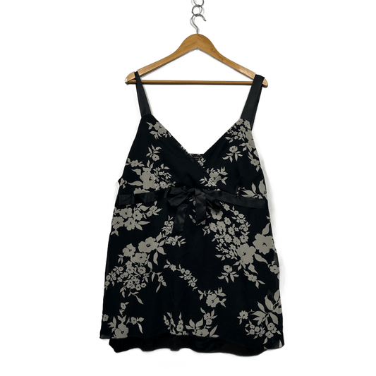 Expression Womens Black Polyester Sleeveless V-Neck Tunic Top Size 26