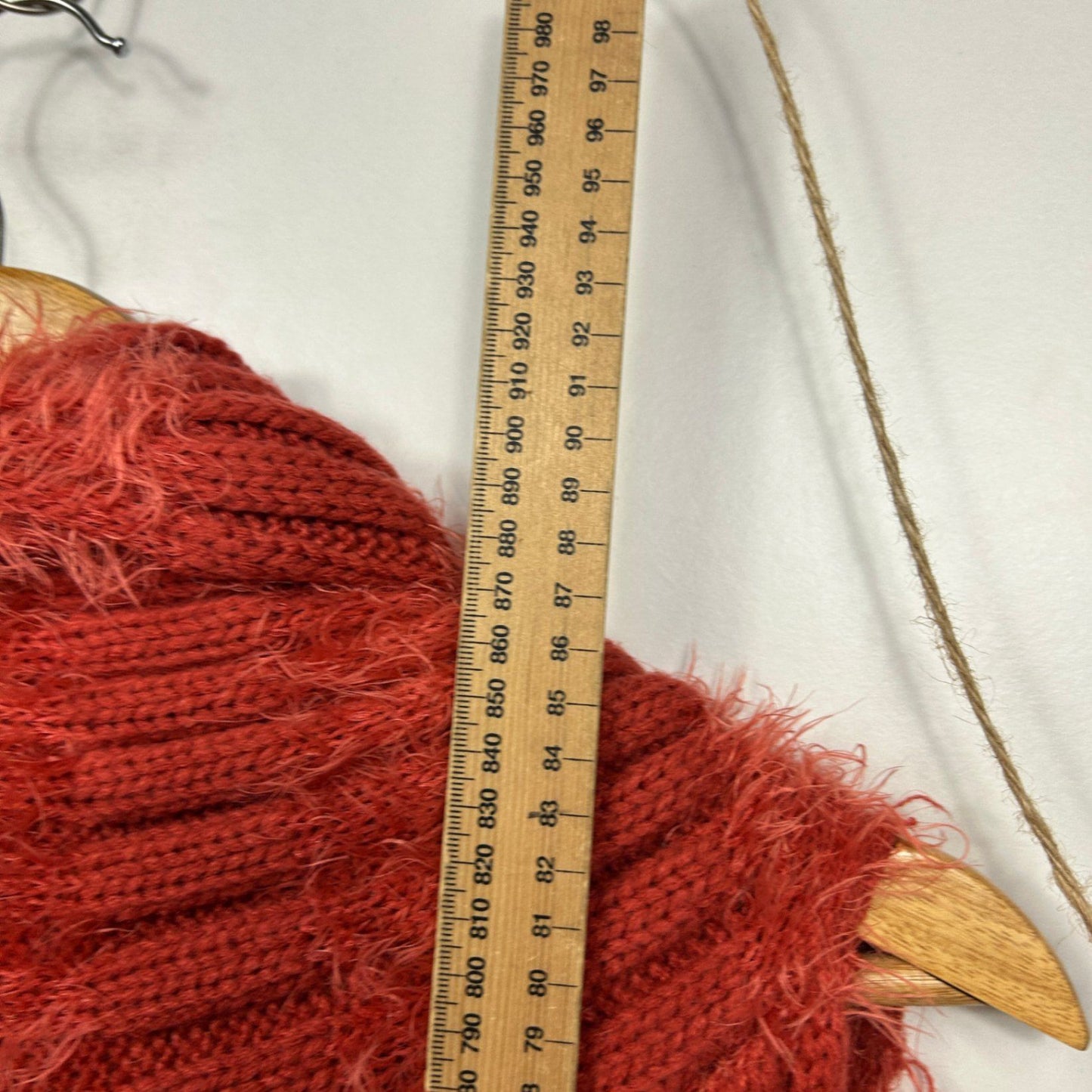 LILIA Rust Orange Knit Open Front Long Gilet Top Vest Size 14 16