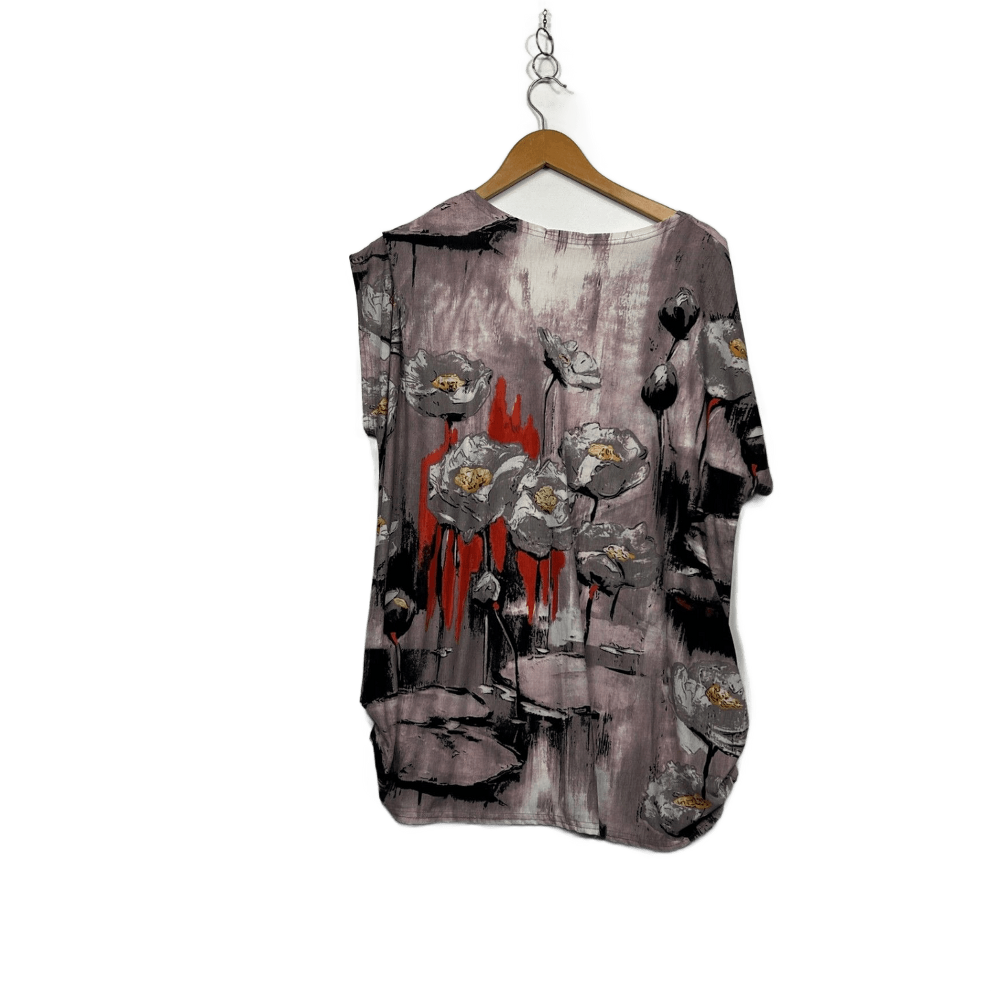 Meggie Multicoloured Short Sleeve Embellished Floral Top Size 12 14