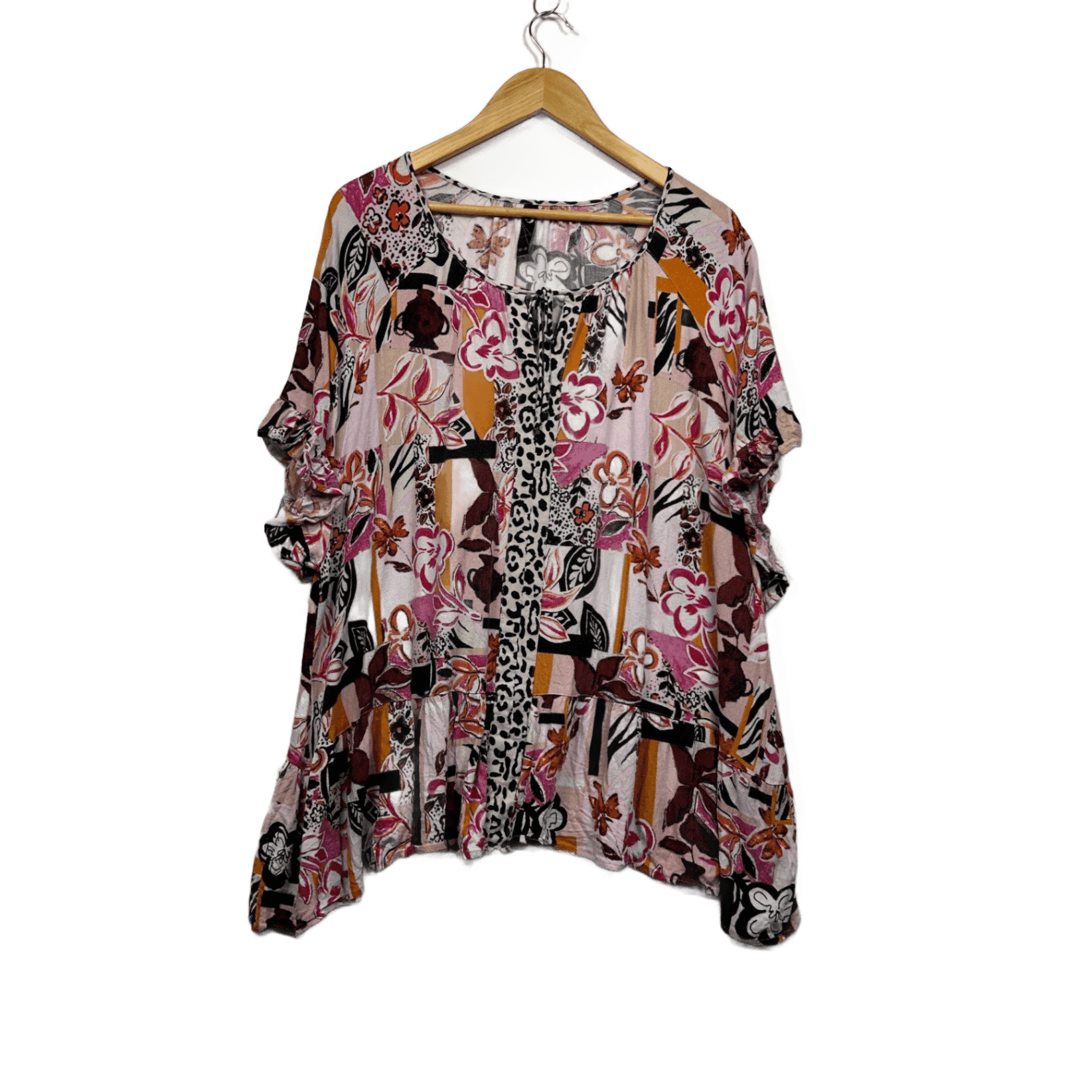 Taking Shape Tunic Top Floral Multicoloured Viscose Size 14 16 Plus