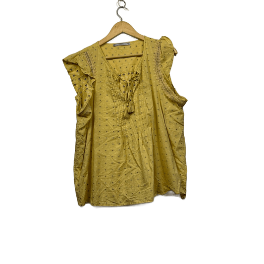 Target Yellow Short Sleeve V-Neck Top Blouse Size 20