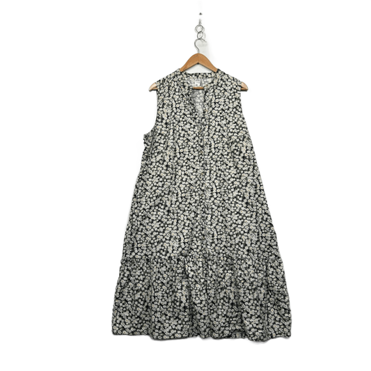 Anko Sleeveless Multicoloured Linen Blend Floral Maxi Dress Size 20 Pockets