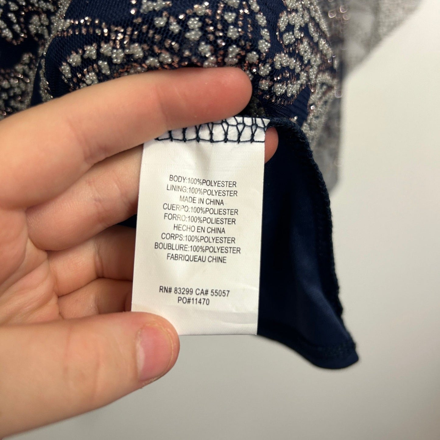 New Liz Jordan Womens Navy Kaftan Top Evening Blouse Size 1XL 16 18 Embellished