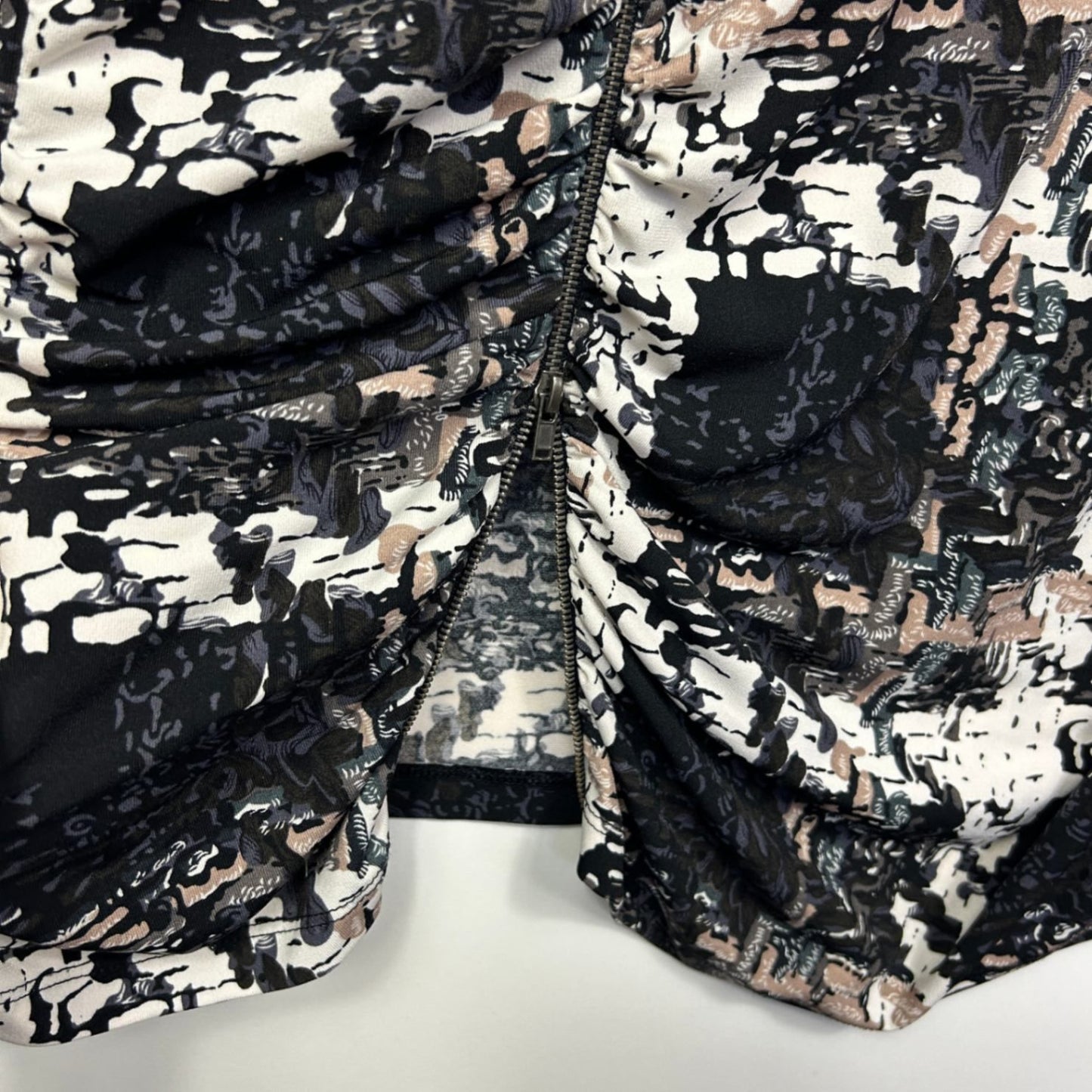 Suzanne Grae Women's Black White Beige Tunic Top Blouse Size XL 14 16