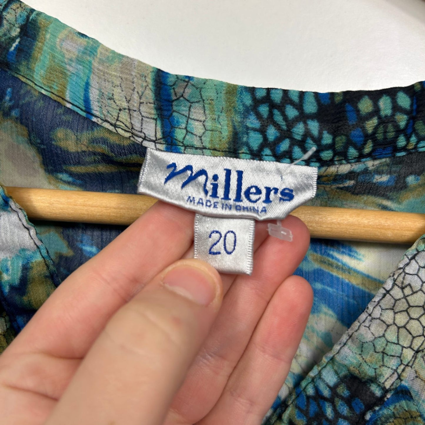 Millers Women's Blue Green Floral Top Blouse Size 20