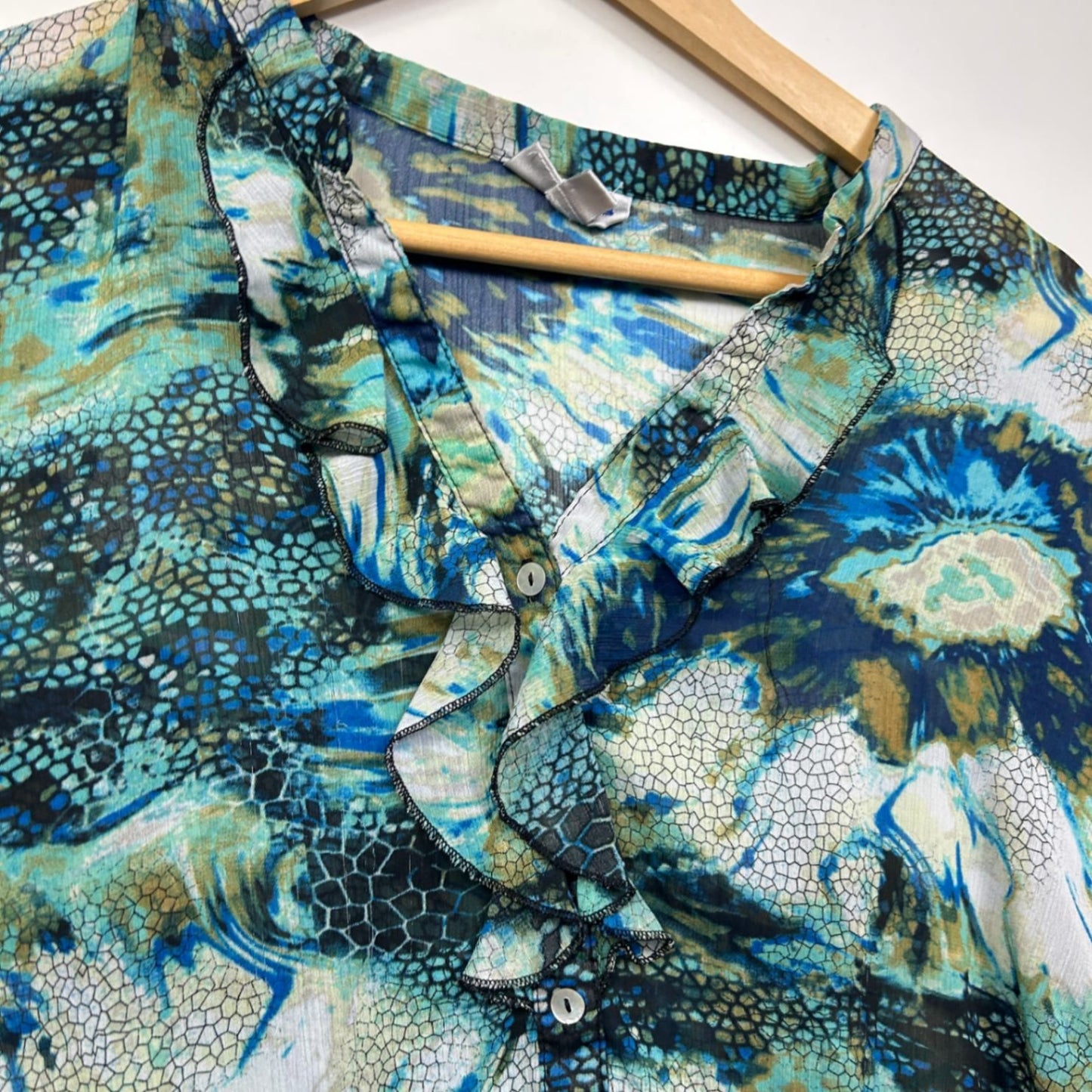 Millers Women's Blue Green Floral Top Blouse Size 20