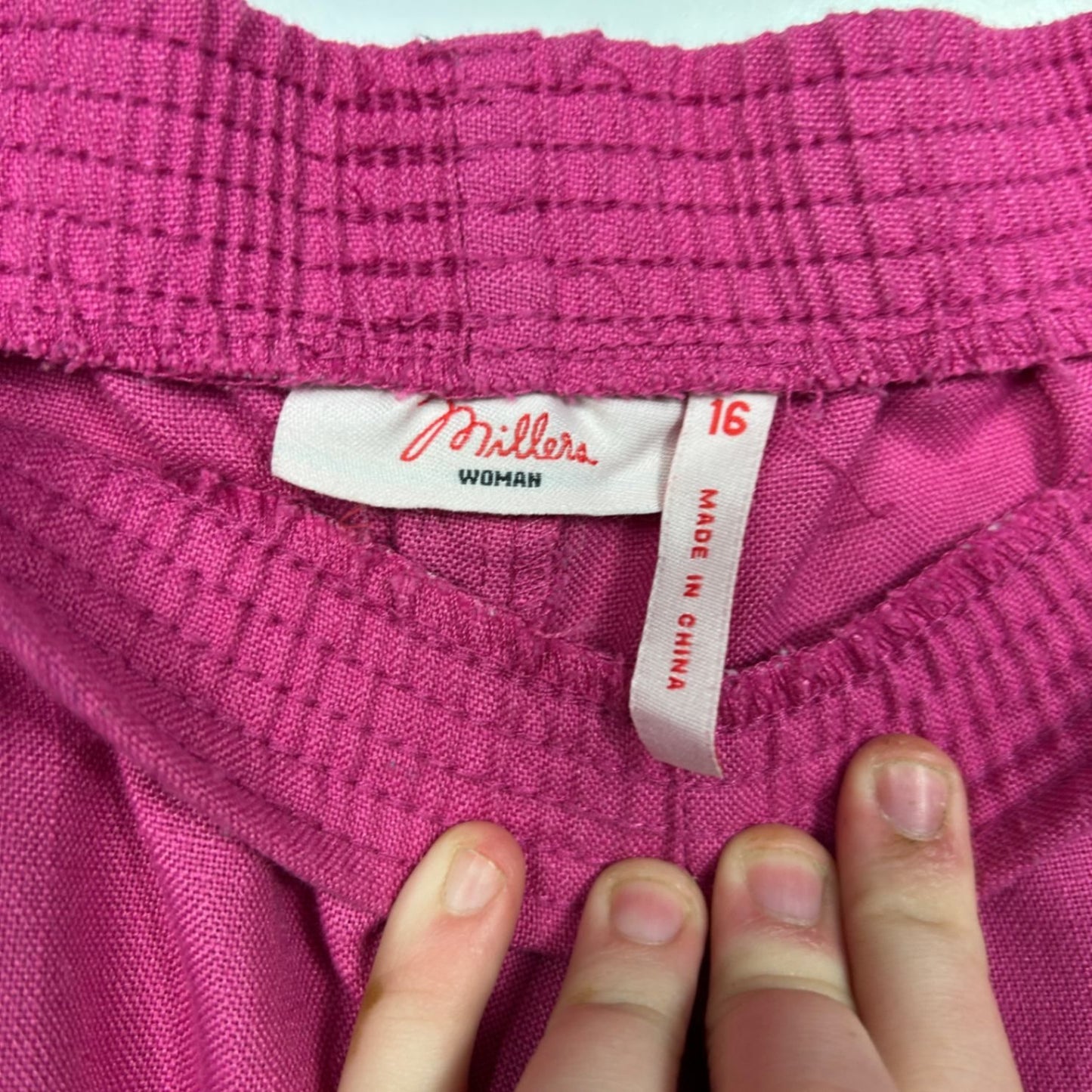 Millers Womens Pink Cropped Trousers Pull On Pants Size 16 Pockets