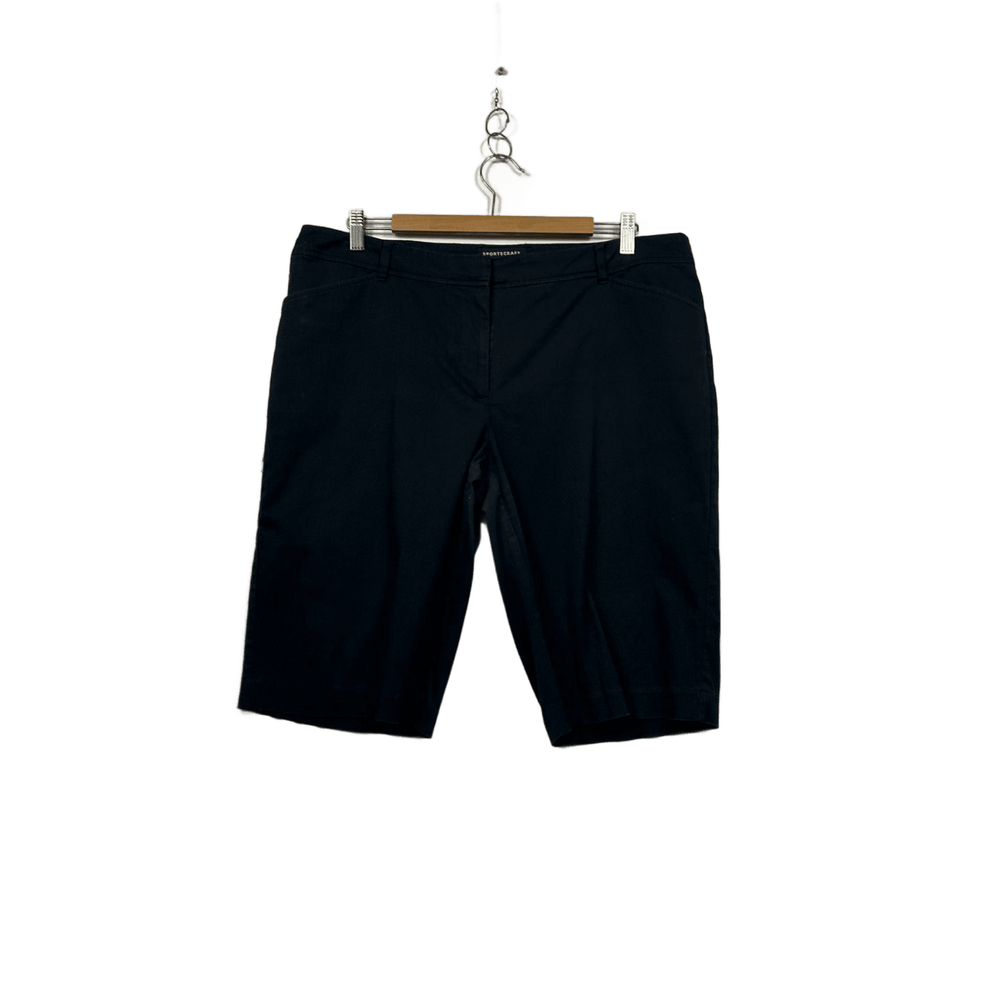 Sportscraft Black Cotton Blend Bermuda Shorts Size 16