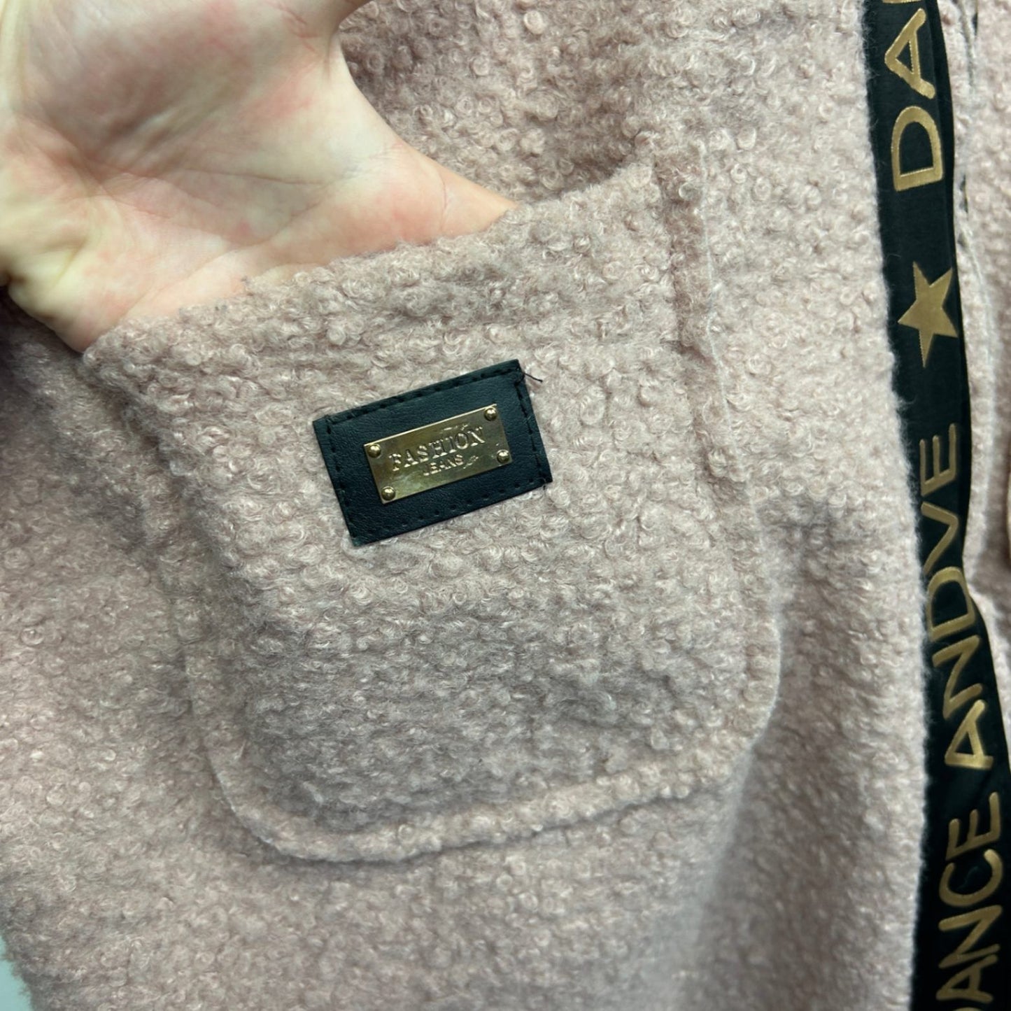 New Collection Oversized Bouclé Hooded Coat Pink Longline Dance