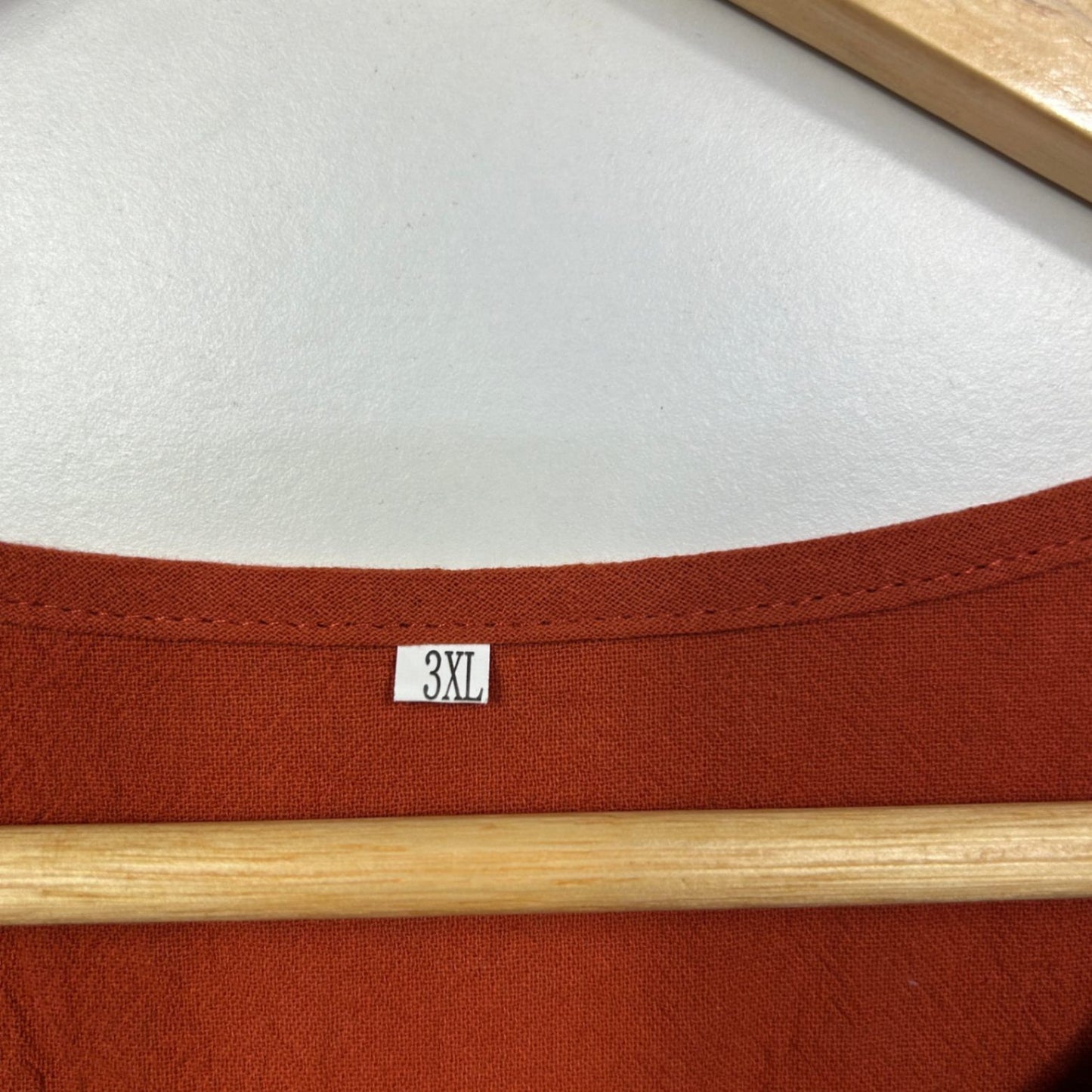 Rust Orange Cotton Blend Short Sleeve Blouse Top Size 3XL 16 18 Dandelion