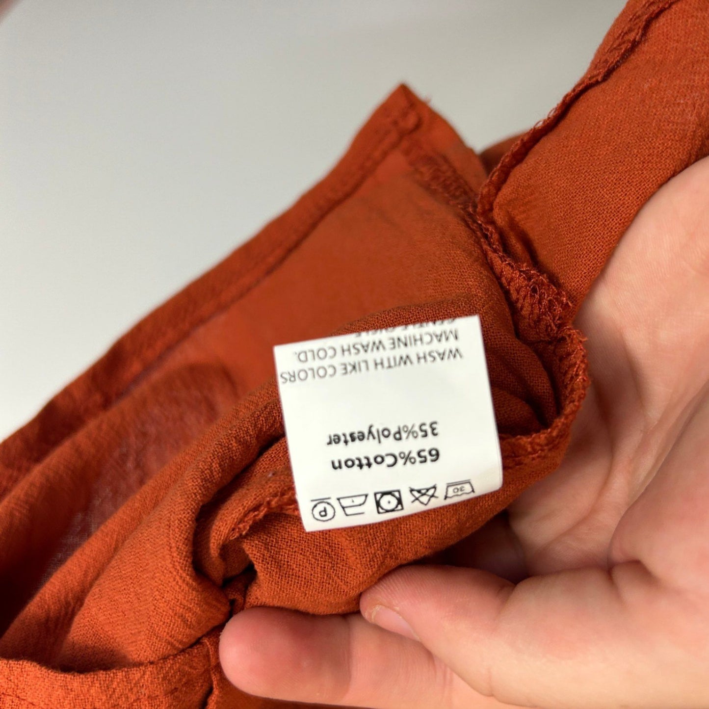 Rust Orange Cotton Blend Short Sleeve Blouse Top Size 3XL 16 18 Dandelion