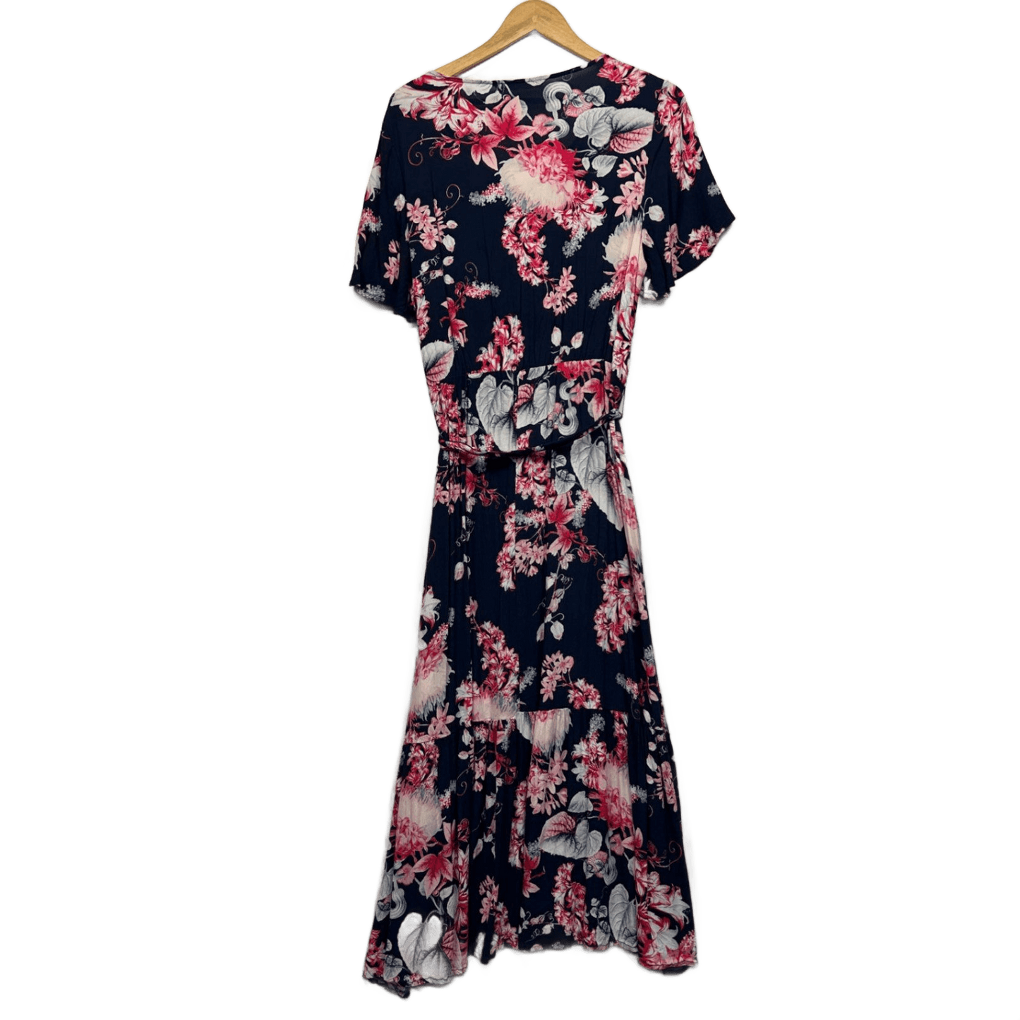 Katies Multicoloured Floral Viscose Short Sleeve Maxi Dress Size 14