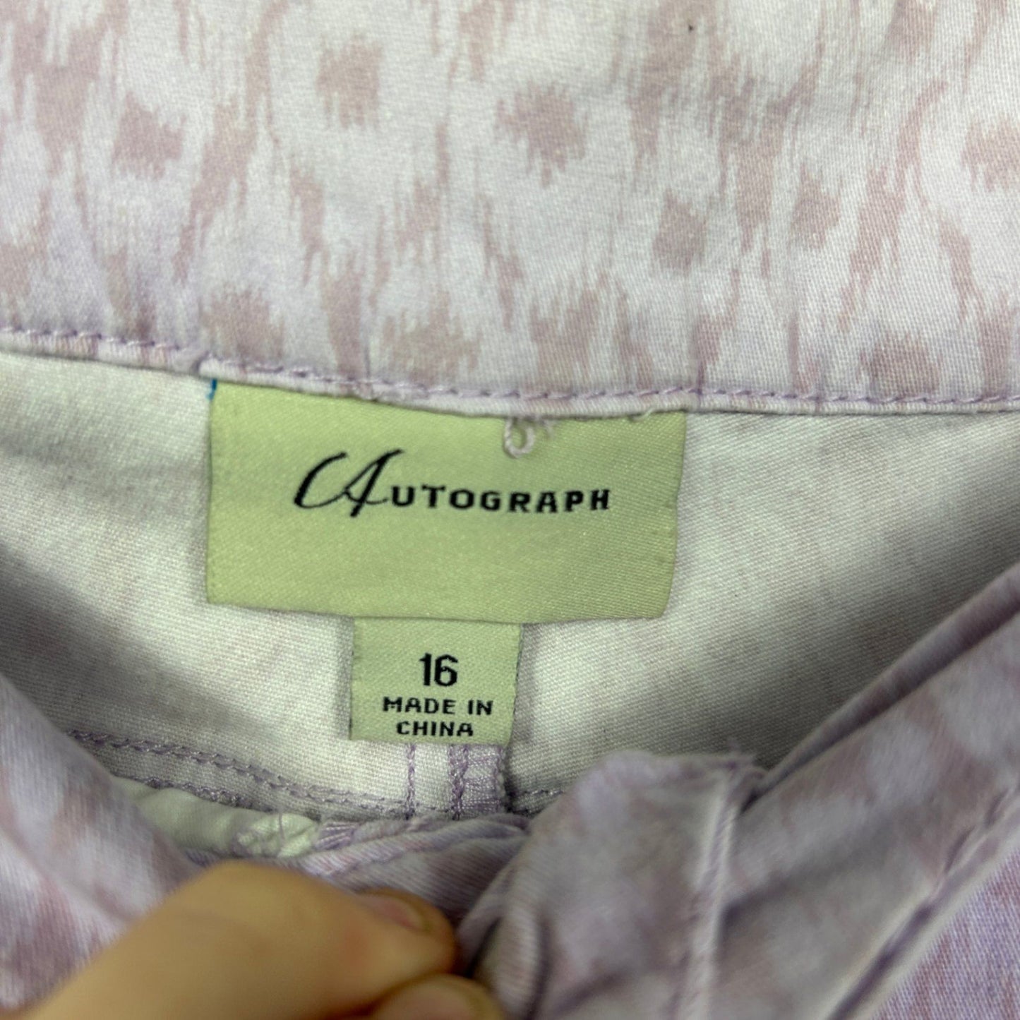 Autograph Women's Purple Print Pattern Jeans Pants Size 16 Pockets