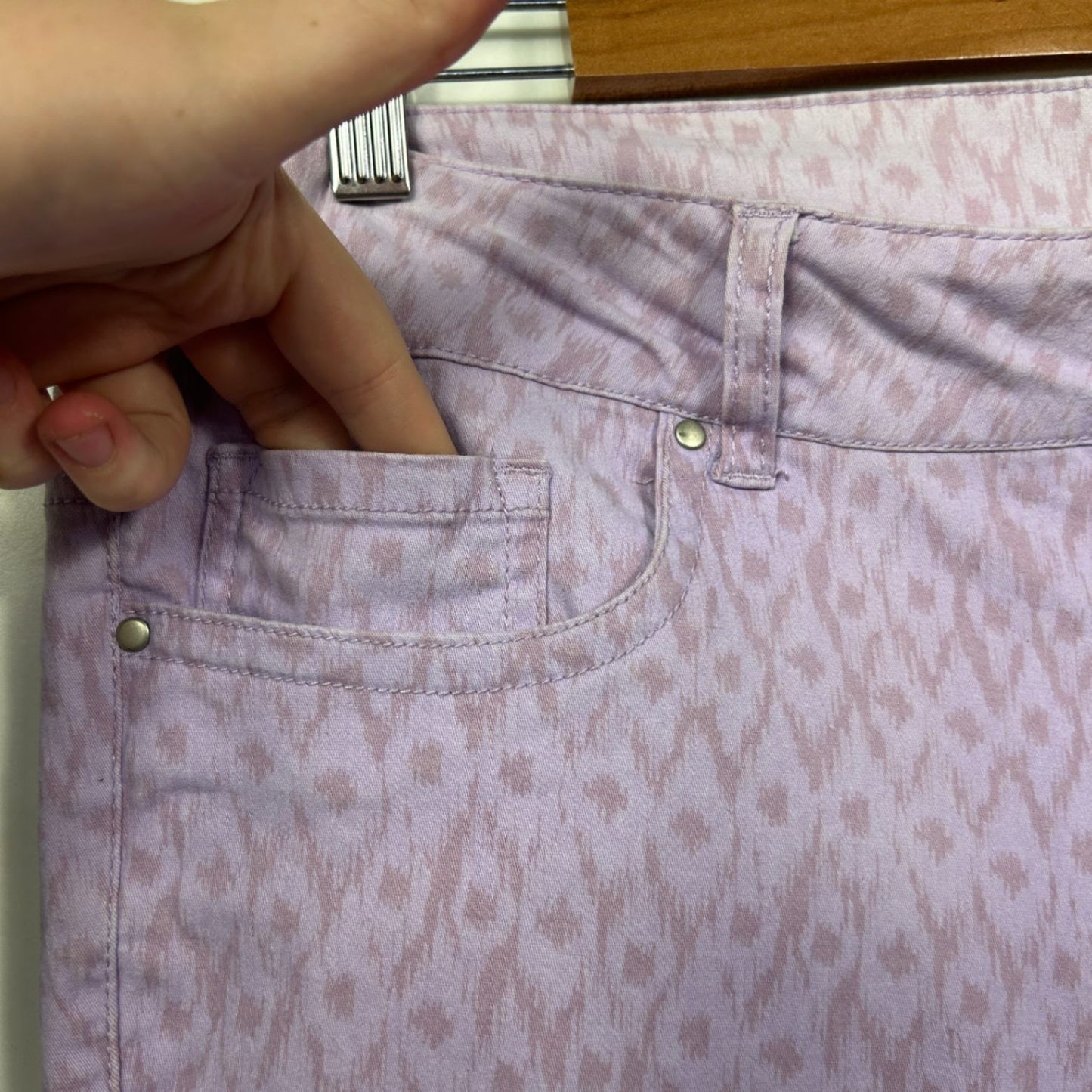 Autograph Women's Purple Print Pattern Jeans Pants Size 16 Pockets
