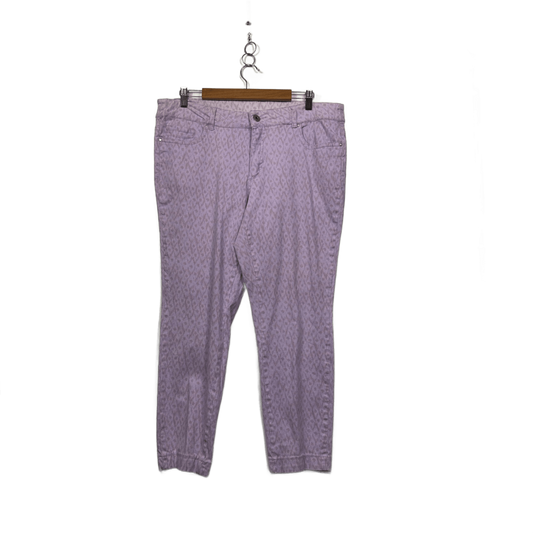Autograph Women's Purple Print Pattern Jeans Pants Size 16 Pockets