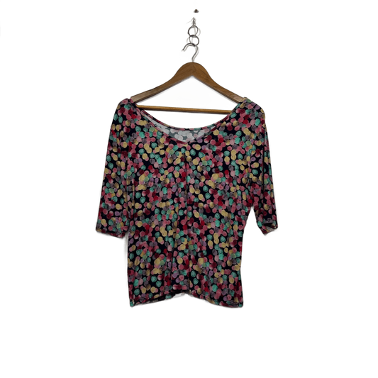 Maiocchi Women's Multicoloured 3/4 Sleeve Jersey Blouse Top Size 16