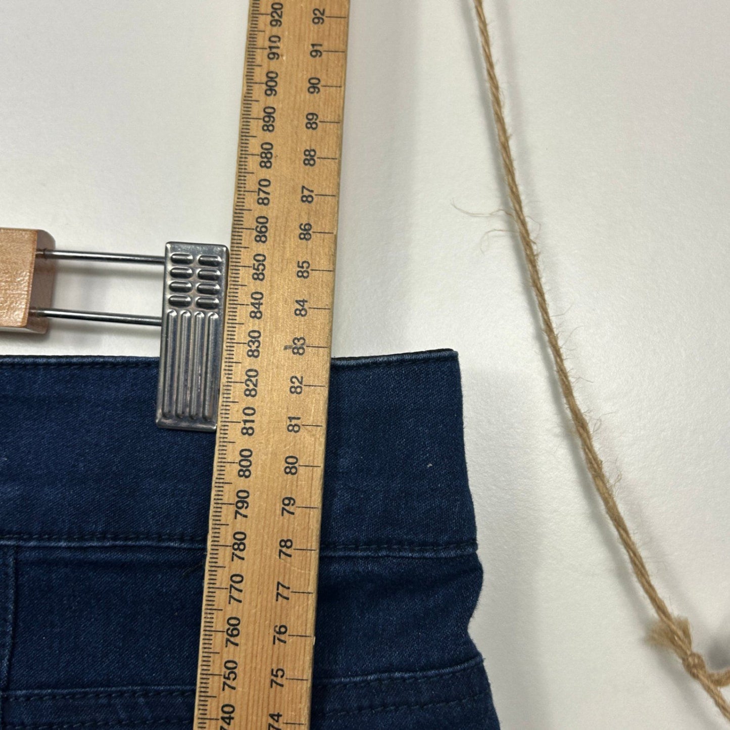Rockmans Blue Cropped Denim Pants Zip Pocket Size 14