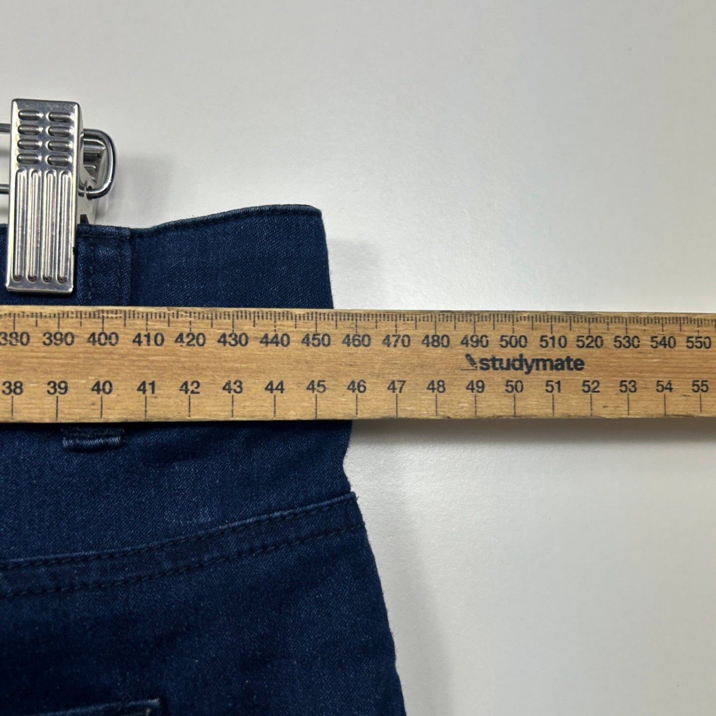 Rockmans Blue Cropped Denim Pants Zip Pocket Size 14