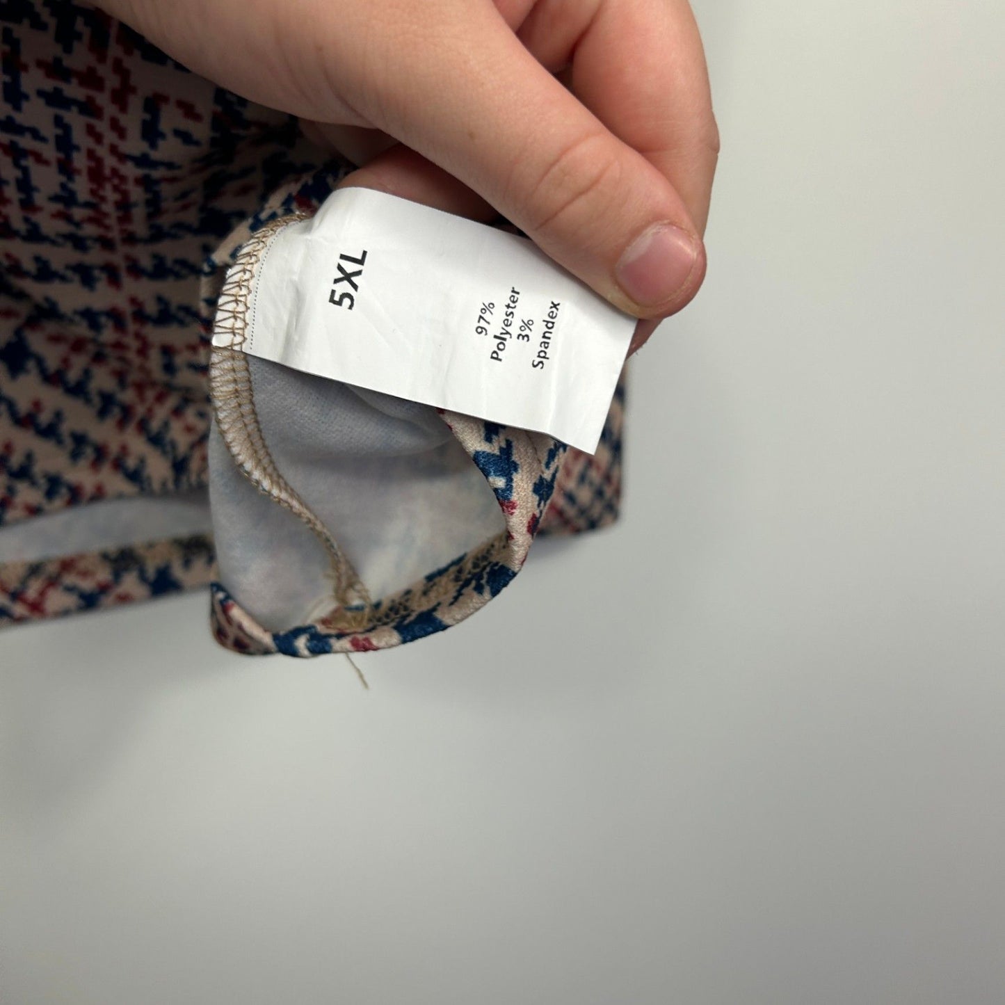 Multicoloured Houndstooth Check Knee Length Skirt Size 5XL Fit 22 - 24