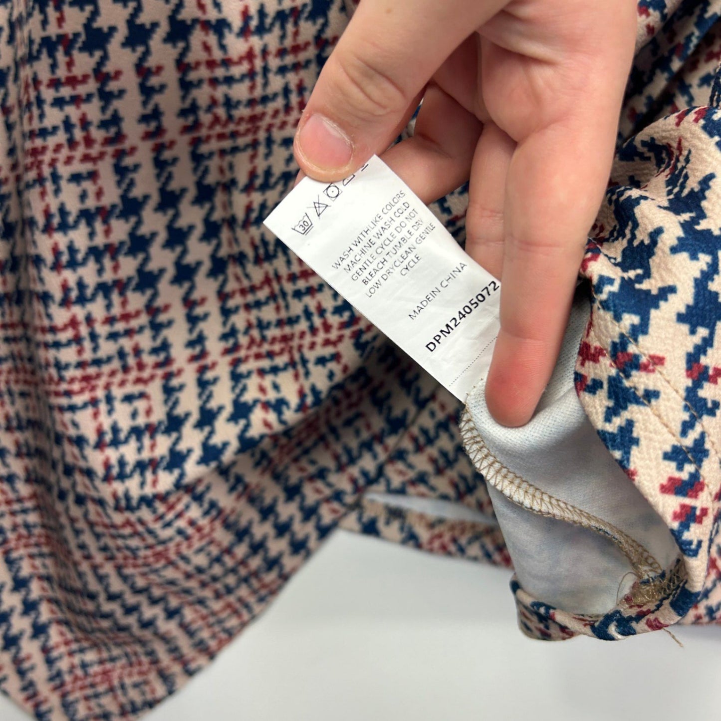 Multicoloured Houndstooth Check Knee Length Skirt Size 5XL Fit 22 - 24