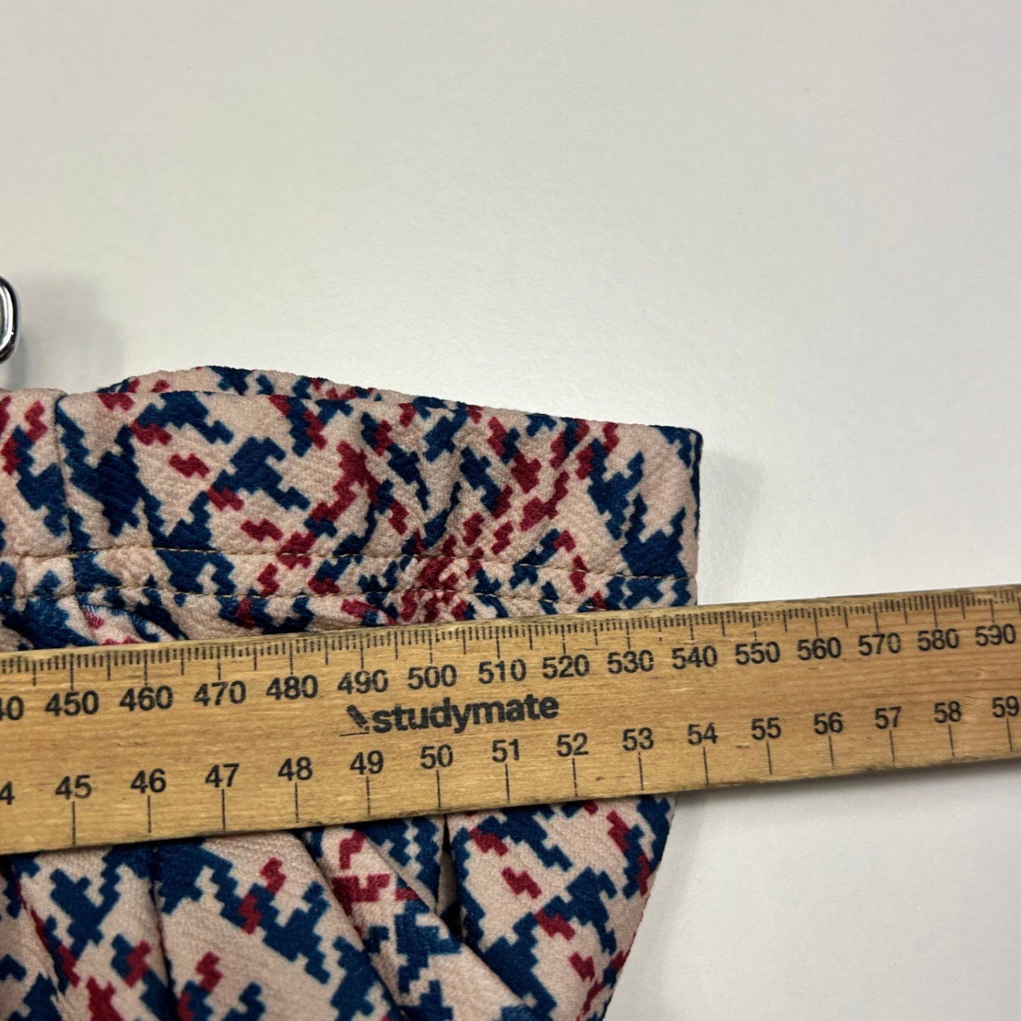 Multicoloured Houndstooth Check Knee Length Skirt Size 5XL Fit 22 - 24