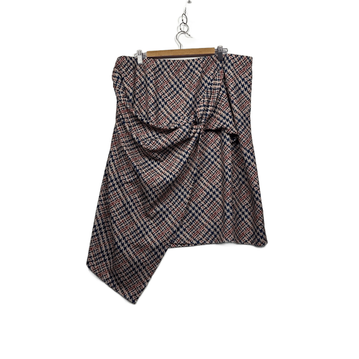 Multicoloured Houndstooth Check Knee Length Skirt Size 5XL Fit 22 - 24