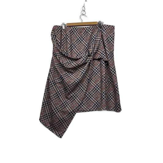 Multicoloured Houndstooth Check Knee Length Skirt Size 5XL Fit 22 - 24
