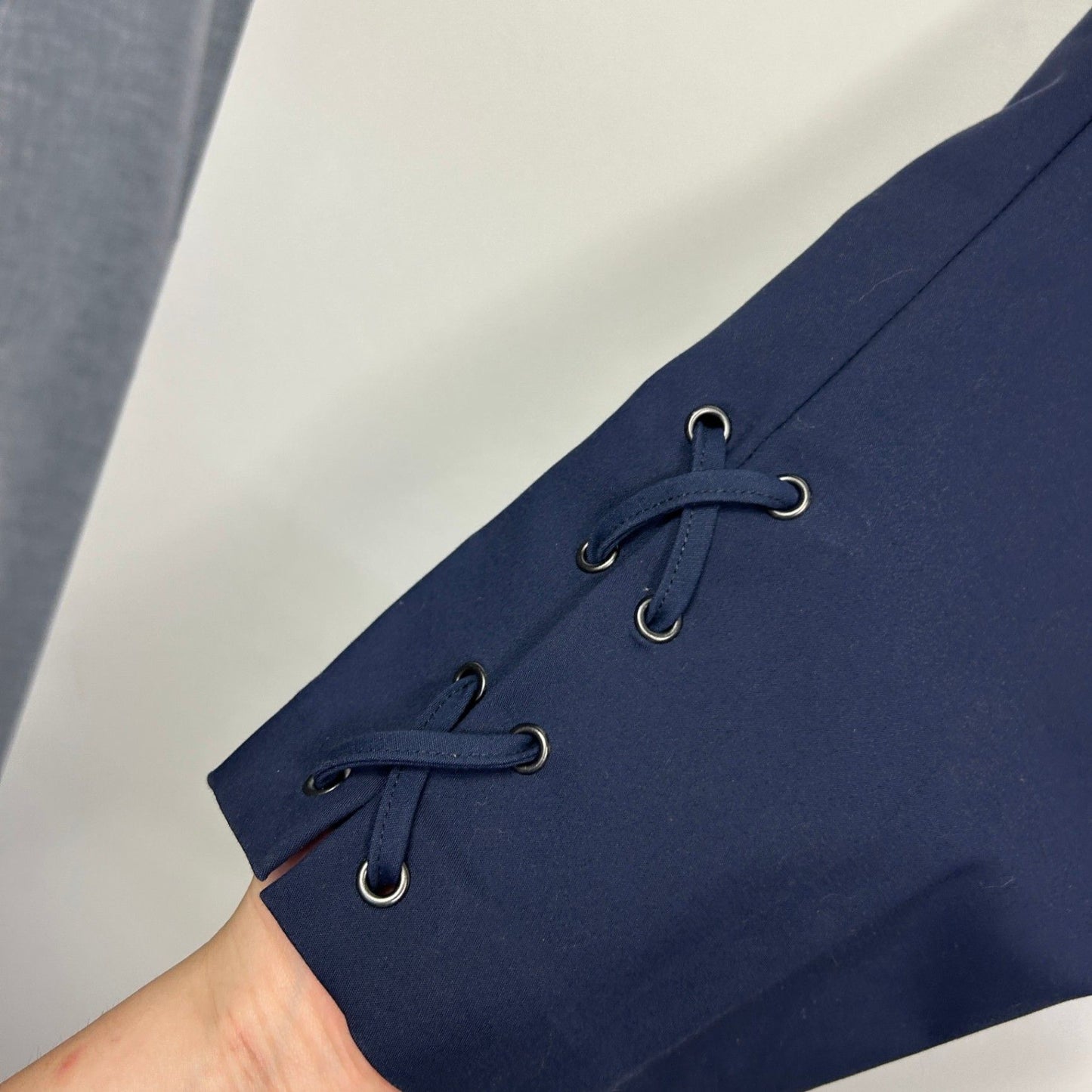 Capture Womens Navy Blue Cropped Pants Size 14 Pull On