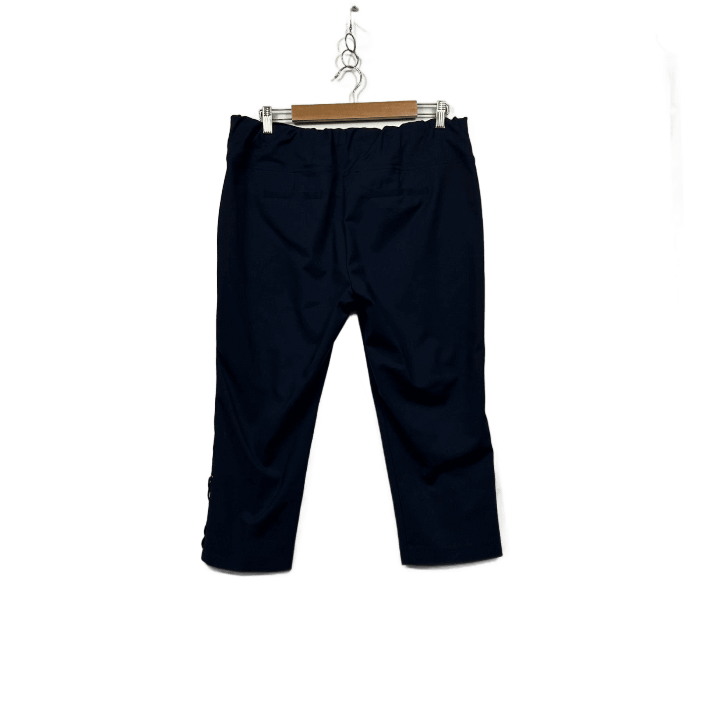 Capture Womens Navy Blue Cropped Pants Size 14 Pull On