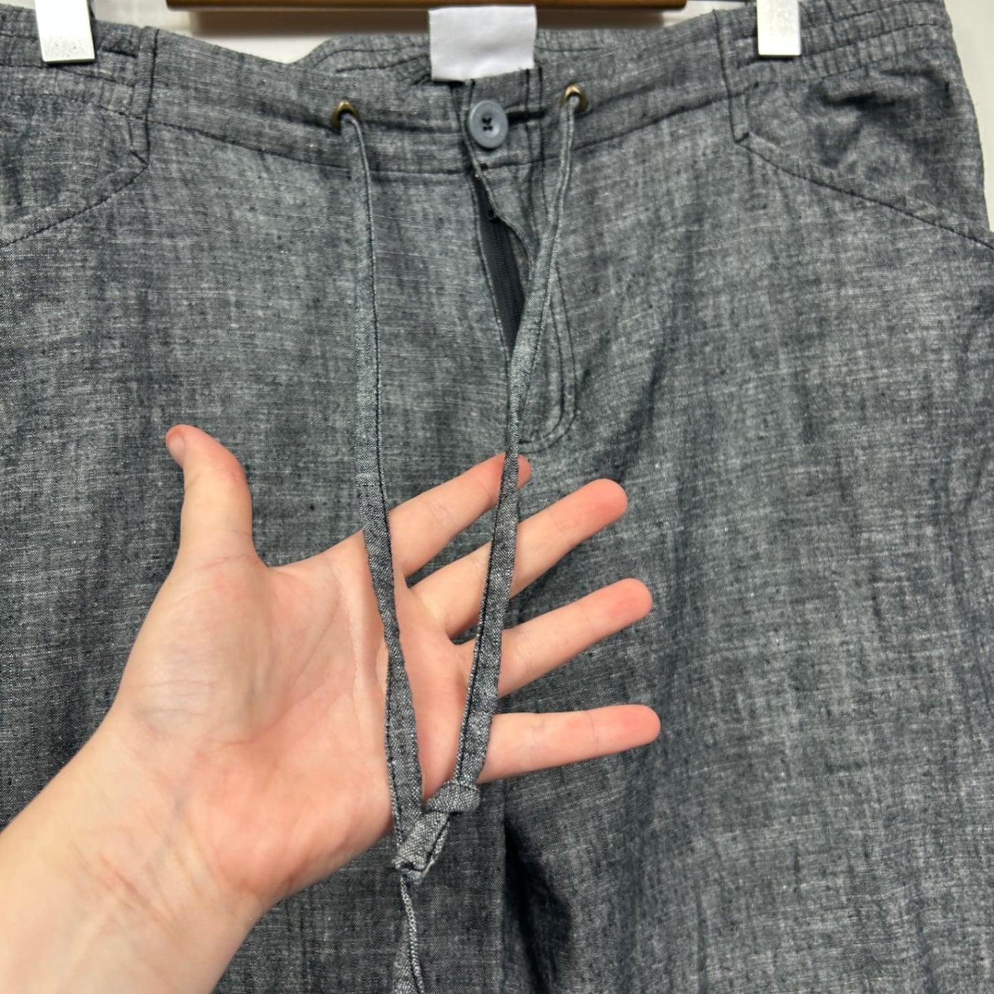 Kathmandu Linen Blend Pants Size 16 Grey Pockets
