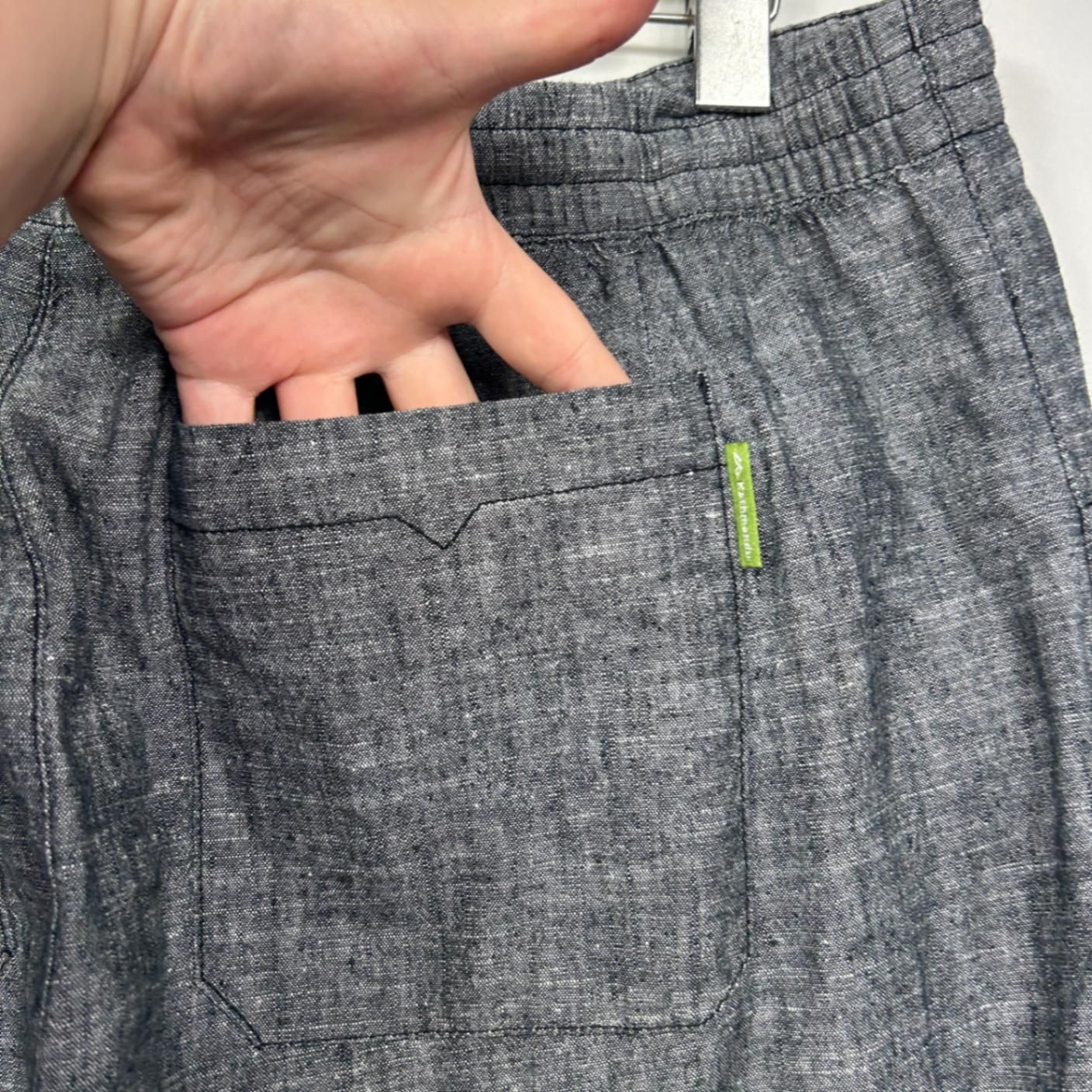 Kathmandu Linen Blend Pants Size 16 Grey Pockets