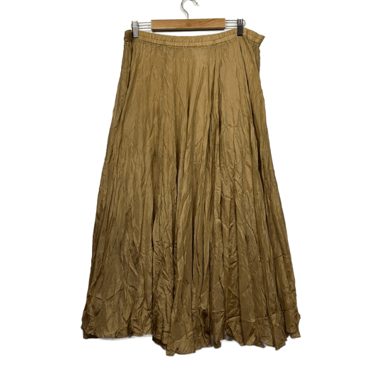 Vintage Silk Gold Maxi Skirt Size 14 - 16  Design Studio