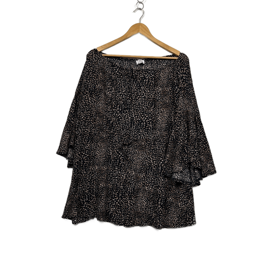 Pink Diamond Black Beige Wide Bell Sleeve Oversized Fit Size 12 16