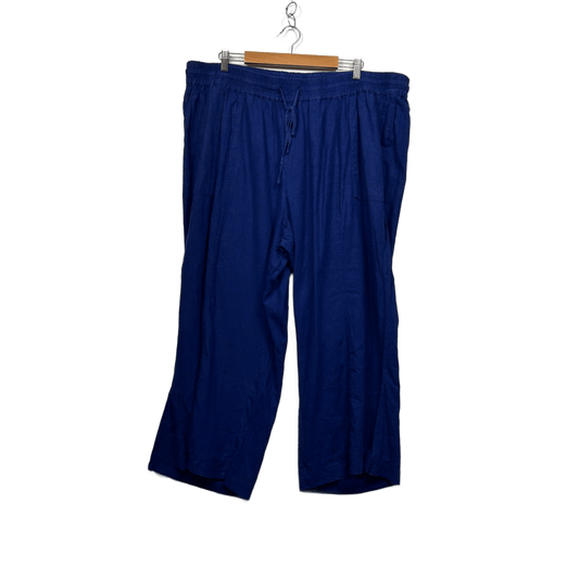 Autograph Blue Cotton Drawstring Waist Pockets Pants Size 26