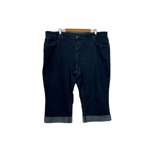 Now Plus Blue Denim Shorts Cropped Pants Size 24
