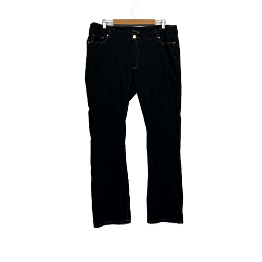 New Avella x Chrissie Black Cotton Blend Straight Leg Jeans Size 18