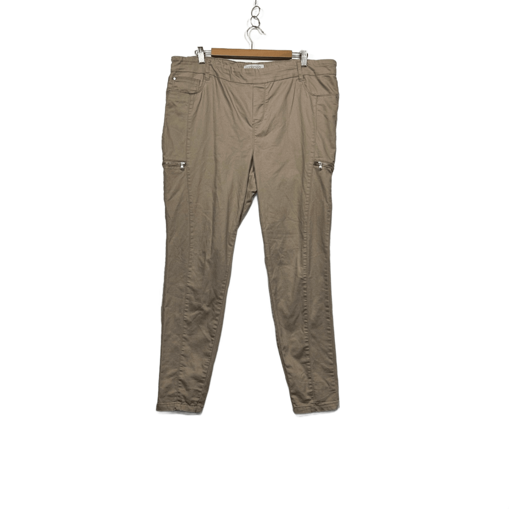 Crossroads Skinny Fit Stretch Khaki Chino Pants Jeggings Pockets Size 20