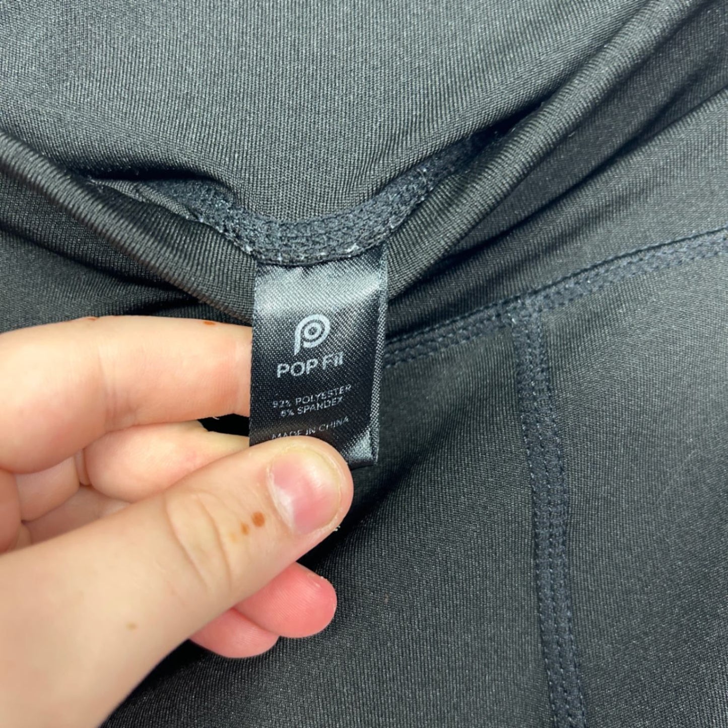 PopFit Black High Waist Active Shorts Mesh Detail Pockets Size Large